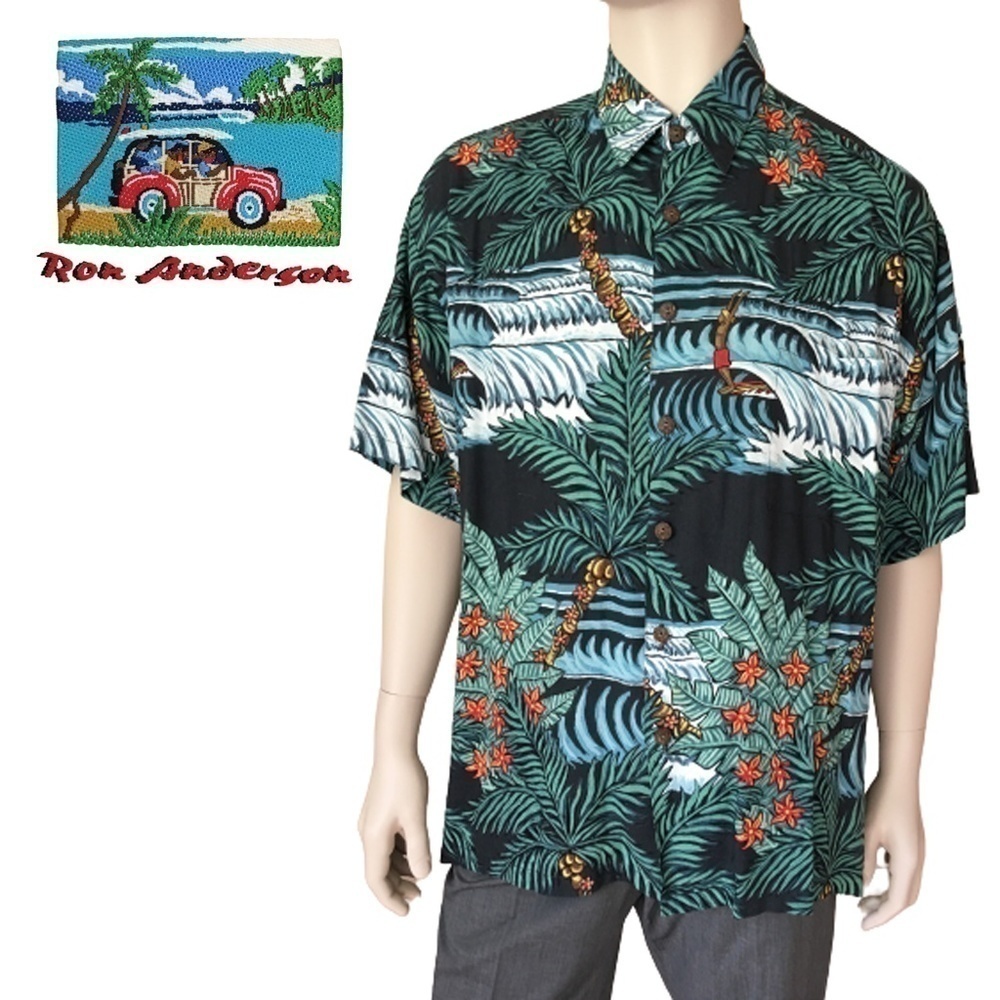 Ron Anderson Collection by KAHALA Shirt Rayon Hawaiian Tiki Tropical Vintage - Picture 7 of 9